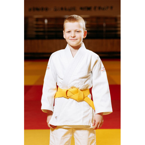 Біле дитяче кімоно для хлопчиків, дзюдо, TM BUDOGI серія BEGINNER, щільність 350 гр/м.кв.