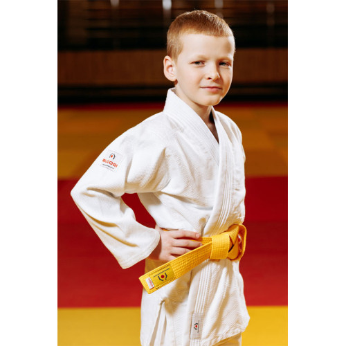 Біле дитяче кімоно для хлопчиків, дзюдо, TM BUDOGI серія BEGINNER, щільність 350 гр/м.кв.