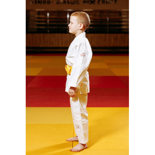 Біле дитяче кімоно для хлопчиків, дзюдо, TM BUDOGI серія BEGINNER, щільність 350 гр/м.кв.