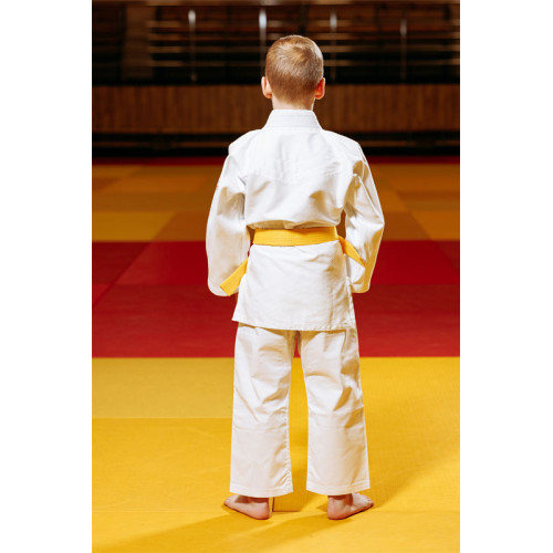 Біле дитяче кімоно для хлопчиків, дзюдо, TM BUDOGI серія BEGINNER, щільність 350 гр/м.кв.