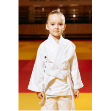 Біле дитяче кімоно для дівчаток, дзюдо, TM BUDOGI серія BEGINNER,  щільність 350 гр/м.кв.