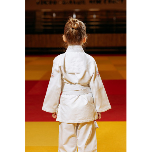 Біле дитяче кімоно для дівчаток, дзюдо, TM BUDOGI серія BEGINNER,  щільність 350 гр/м.кв.