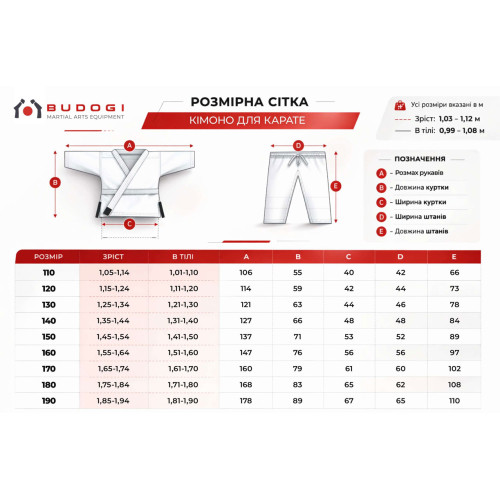 Біле дитяче кімоно для хлопчиків, карате, TM BUDOGI, щільність 240 гр/м.кв.