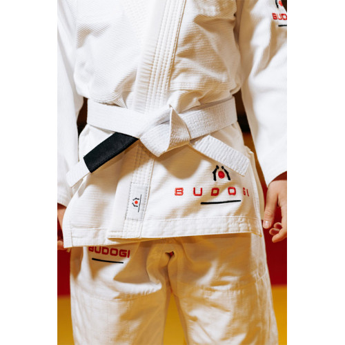 Біле дитяче кімоно для хлопчиків, джиу-джитсу, TM BUDOGI,  щільність 350 гр/м.кв.