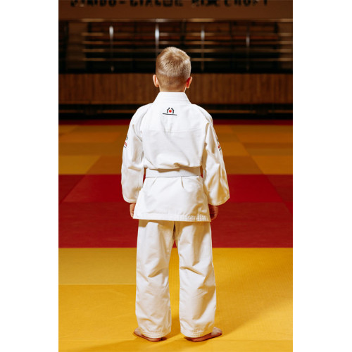 Біле дитяче кімоно для хлопчиків, джиу-джитсу, TM BUDOGI,  щільність 350 гр/м.кв.