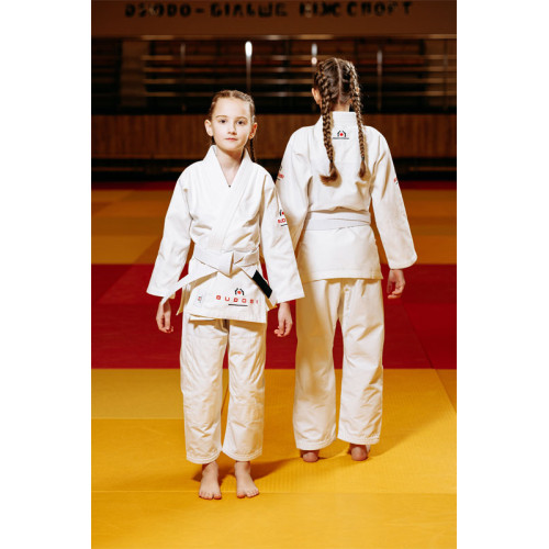 Біле дитяче кімоно для дівчаток, джиу-джитсу, TM BUDOGI, щільність 350 гр/м.кв.