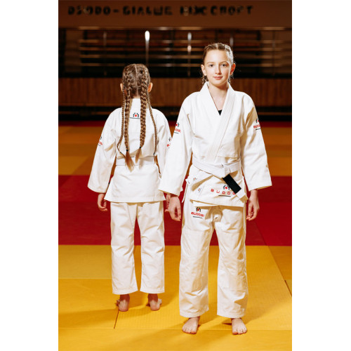 Біле дитяче кімоно для дівчаток, джиу-джитсу, TM BUDOGI, щільність 350 гр/м.кв.