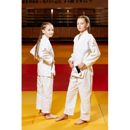 Біле дитяче кімоно для дівчаток, джиу-джитсу, TM BUDOGI, щільність 350 гр/м.кв.